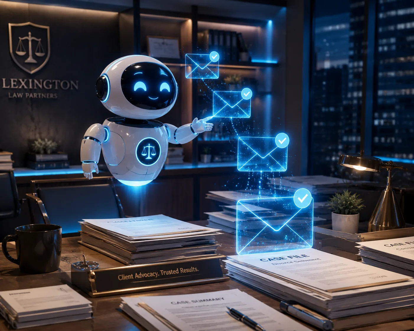 AI robot managing law firm emails